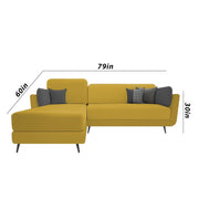 Arlond LHS 4 Seater L Shape Sofa Set for Living Room (Yellow Fabric) Premium Fabric Sofa