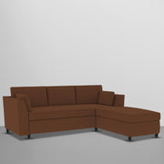 Blustin RHS 4 Seater L Shape Sofa Set for Living Room (Brown Fabric) Premium Fabric Sofa