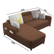 Amanda LHS 4 Seater L Shape,Sofa Set for Living Room (Brown Fabric)