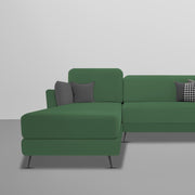 Arlond LHS 4 Seater L Shape Sofa Set for Living Room (Green Fabric) Premium Fabric Sofa