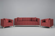 Eren 3+1+1 Seater Sofa Set for Living Room (Maroon Colour Fabric) Premium Fabric Sofa Set for Living Room