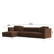 Vesco LHS 6 Seater L Shape Sofa Set for Living Room (Brown) Premium Fabric Sofa