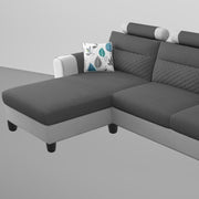 Lanorome LHS 4 Seater L Shape Sofa Set for Living Room- (Dark Grey) Premium Fabric Sofa