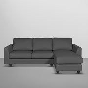 Danver RHS 4 Seater L Shape Sofa Set for Living Room (Black Fabric) Premium Fabric Sofa