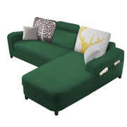 Amanda RHS 4 Seater L Shape,Sofa Set for Living Room (Green Fabric)