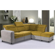 Nanzy 4 Seater L Shape Sofa Set for Living Room | Colour (Yellow Grey) Right Side