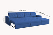 Casaliving Treshta 6 Seater LHS L - Shape Pull-Out Sofa Cum Bed Sofa for Living Room (Dark Grey Fabric Color) Premium Fabric Sofa Set for Living Room Sofa Cum Bed