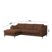 Cortina LHS 4 Seater L Shape Sofa Set for Living Room (Brown Fabric) Premium Fabric Sofa