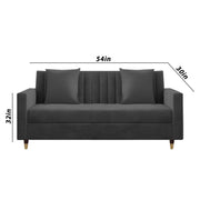 Garcia 3+2 Seater Sofa Set for Living Room (Black - Grey)