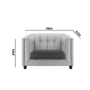 Sinclair 1 Seater Sofa Set for Living Room (Blue Colour) Premium Fabric Sofa