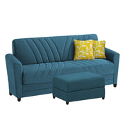 Francis 3 Seater Sofa Set with Ottoman for Living Room (Turquise) Fabric