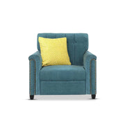 Rogelio 1 Seater Sofa Set for Living Room (Black Fabric)
