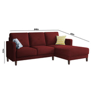 Swaloni RHS 4 Seater L Shape Sofa Set for Living Room (Maroon) Premium Fabric Sofa