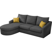 Shrank Round Lounger L Shape 4 Seater Sofa Set for Living Room (Black) Fabric Sofa | LHS