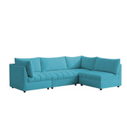 Lenser L Shaped Sofa Set for Living Room (Turquise Fabric) Premium Fabric Sofa Set