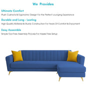 Grayon 3 Seater Convertible Sofa Set for Living Room, 3 Seater & Ottoman Modular Sectional Couch for Small Space (Black Colour) Fabric Sofa Set