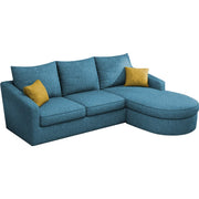 Shrank Round Lounger L Shape 4 Seater Sofa Set for Living Room (Turquise) Fabric Sofa | RHS