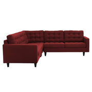 Adonway 6 Seater L Shape Sofa Set with Center Table for Living Room (Maroon) Premium Fabric Sofa