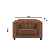 Sinclair 1 Seater Sofa Set for Living Room (Brown Colour) Premium Fabric Sofa