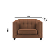 Sinclair 1 Seater Sofa Set for Living Room (Blue Colour) Premium Fabric Sofa