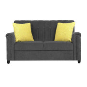 Rogelio 1 Seater Sofa Set for Living Room (Black Fabric)