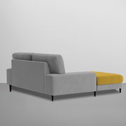 Latieo LHS 2 Seater Lounger L Shape Sofa Set for Living Room (Yellow Grey) Premium Fabric Sofa