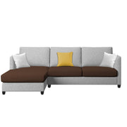 Hanery 4 Seater L Shape Sofa Set for Living Room | Colour - Brown Grey