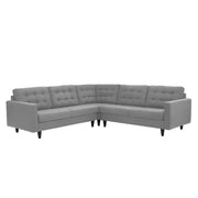 Adonway 6 Seater L Shape Sofa Set with Center Table for Living Room (Grey) Premium Fabric Sofa