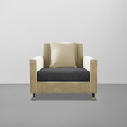 Garcia 1 Seater Sofa Set for Living Room (Black Colour) Premium Fabric Sofa