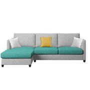 Hanery 4 Seater L Shape Sofa Set for Living Room | Colour - Turquise Grey