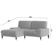Latieo LHS 2 Seater Lounger L Shape Sofa Set for Living Room (Grey) Premium Fabric Sofa