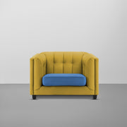 Sinclair 1 Seater Sofa Set for Living Room (Blue Colour) Premium Fabric Sofa