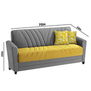 Francis 3 Seater Sofa Set for Living Room (Yellow Grey) Fabric