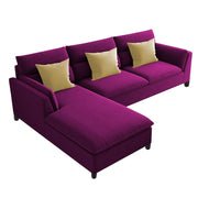 Delton LHS 4 Seater L Shape Sofa Set for Living Room (Purple) Premium Fabric