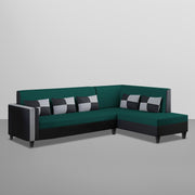 Nordy RHS 6 Seater L Shape Sofa Set for Living Room (Pine Black Colour) Premium Fabric Sofa Set