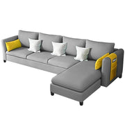 Asser RHS 6 Seater L Shape Sofa Set for Living Room (Grey) Premium Fabric Sofa