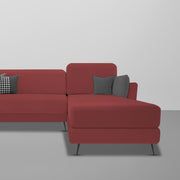Arlond RHS 4 Seater L Shape Sofa Set for Living Room (Maroon Fabric) Premium Fabric Sofa