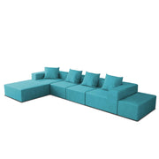 Sheron U Shaped Compressed Sofa Set for Living Room with Spacious Boucle Couch Set Living Rooms, (Turquise Fabric) Premium Fabric U Shape Sofa for Living Room