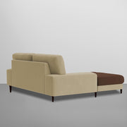 Latieo LHS 2 Seater Lounger L Shape Sofa Set for Living Room (Cream Brown) Premium Fabric Sofa