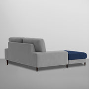 Latieo LHS 2 Seater Lounger L Shape Sofa Set for Living Room (Blue Grey) Premium Fabric Sofa