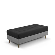 Ashton RHS 4 Seater L Shape Sofa Set with Center Table for Living Room (Black Grey Fabric) Premium Fabric Sofa