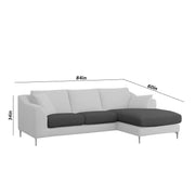 Cortina RHS 4 Seater L Shape Sofa Set for Living Room (Black Grey Fabric) Premium Fabric Sofa