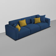 Casaliving Crypton 3 Seater Sofa Set with Center Table for Living Room (Blue Colour) Premium Fabric Sofa