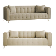 Eren 3+1+1 Seater Sofa Set for Living Room (Cream Colour Fabric) Premium Fabric Sofa Set for Living Room