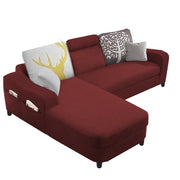 Amanda LHS 4 Seater L Shape,Sofa Set for Living Room (Maroon Fabric)