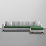 Garcia LHS 6 Seater L Shape Sofa Set for Living Room (Black Grey - Colour) Premium Fabric Sofa Set