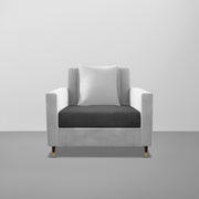 Garcia 1 Seater Sofa Set for Living Room (Black Colour) Premium Fabric Sofa