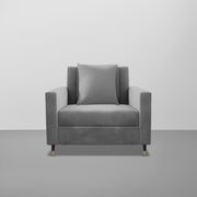 Garcia 1 Seater Sofa Set for Living Room (Black Colour) Premium Fabric Sofa