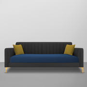 Casaliving Fenton 3 Seater Sofa Set for Living Room (Black Blue Colour) Premium Fabric Sofa