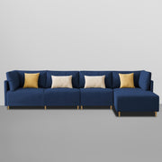 Salina LHS 6 Seater L Shape Sofa Set for Living Room (Black) Premium Fabric Sofa